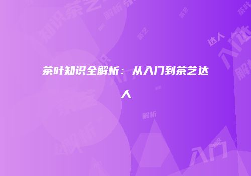 茶叶知识全解析：从入门到茶艺达人