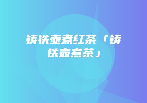 铸铁壶煮红茶「铸铁壶煮茶」
