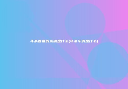 斗茶首选的茶碗是什么(斗茶斗的是什么)