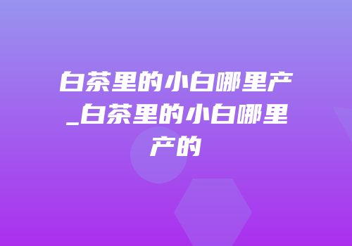 白茶里的小白哪里产_白茶里的小白哪里产的