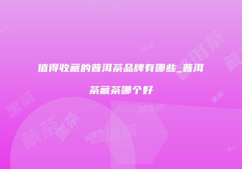 值得收藏的普洱茶品牌有哪些_普洱茶藏茶哪个好