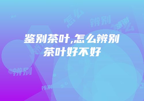 鉴别茶叶,怎么辨别茶叶好不好