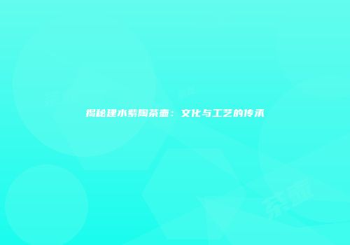 揭秘建水紫陶茶壶：文化与工艺的传承