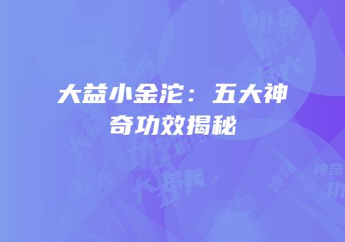 大益小金沱：五大神奇功效揭秘