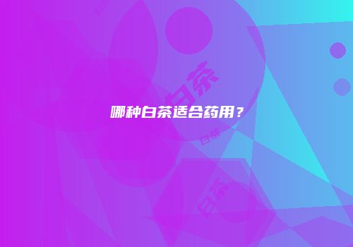 哪种白茶适合药用？
