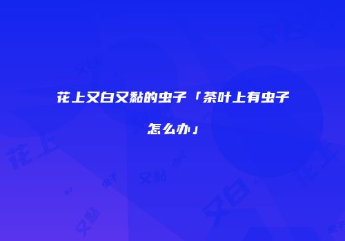 花上又白又黏的虫子「茶叶上有虫子怎么办」