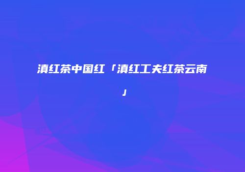 滇红茶中国红「滇红工夫红茶云南」