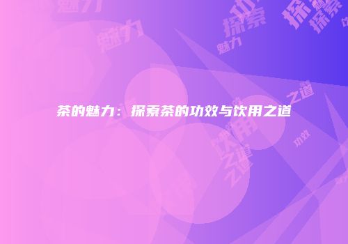 茶的魅力：探索茶的功效与饮用之道