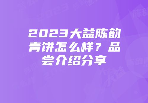 2023大益陈韵青饼怎么样？品尝介绍分享
