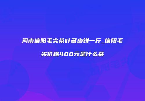 河南信阳毛尖茶叶多少钱一斤_信阳毛尖价格400元是什么茶