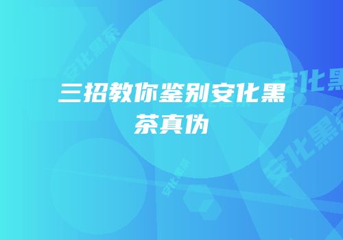 三招教你鉴别安化黑茶真伪