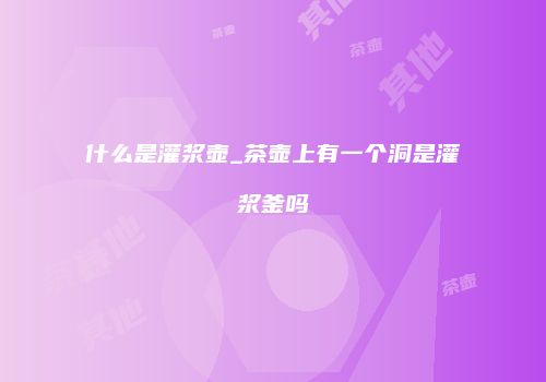 什么是灌浆壶_茶壶上有一个洞是灌浆釜吗