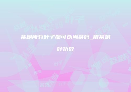 茶树所有叶子都可以当茶吗_田茶树叶功效