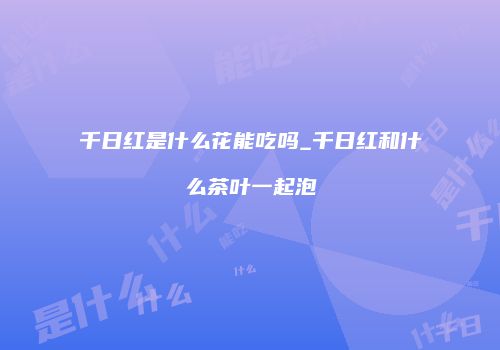 千日红是什么花能吃吗_千日红和什么茶叶一起泡