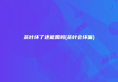 茶叶坏了还能喝吗(茶叶会坏嘛)