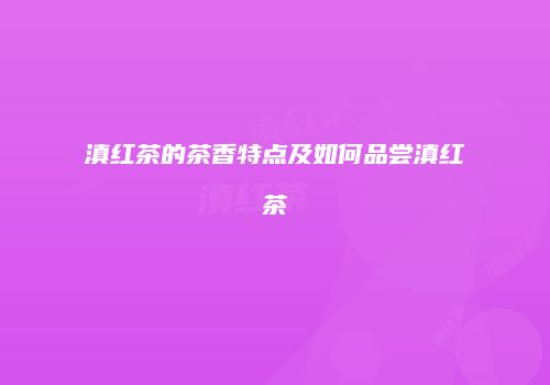 滇红茶的茶香特点及如何品尝滇红茶