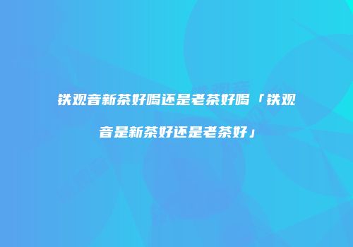 铁观音新茶好喝还是老茶好喝「铁观音是新茶好还是老茶好」