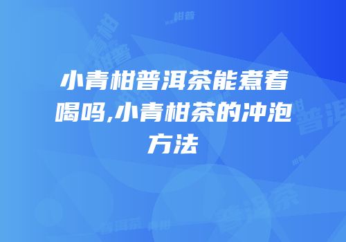 小青柑普洱茶能煮着喝吗,小青柑茶的冲泡方法