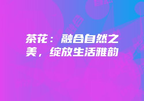 茶花：融合自然之美，绽放生活雅韵