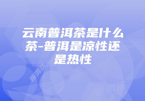 云南普洱茶是什么茶-普洱是凉性还是热性