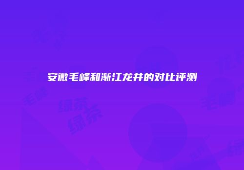 安微毛峰和渐江龙井的对比评测