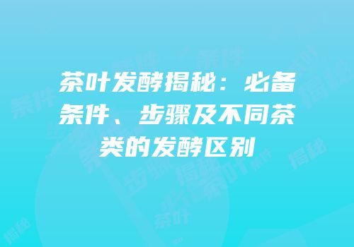 茶叶发酵揭秘：必备条件、步骤及不同茶类的发酵区别