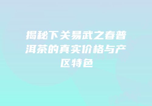 揭秘下关易武之春普洱茶的真实价格与产区特色