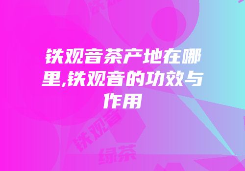 铁观音茶产地在哪里,铁观音的功效与作用