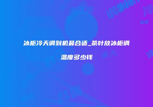 冰柜冷天调到机最合适_茶叶放冰柜调温度多少钱