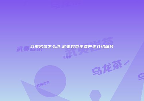武夷岩茶怎么泡,武夷岩茶主要产地介绍图片