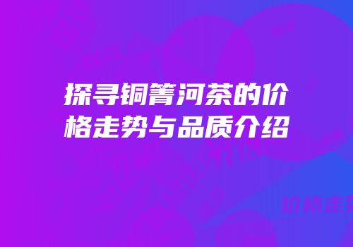 探寻铜箐河茶的价格走势与品质介绍