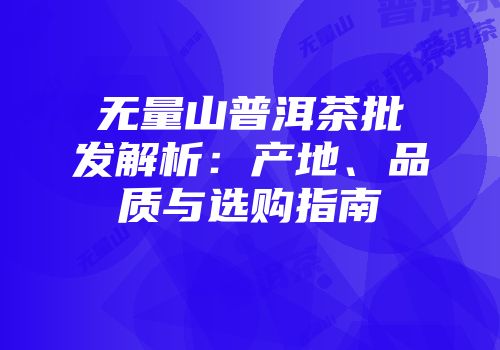无量山普洱茶批发解析：产地、品质与选购指南