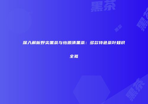 深入解析野尖黑茶与怡源清黑茶：多款特色茶叶知识全览