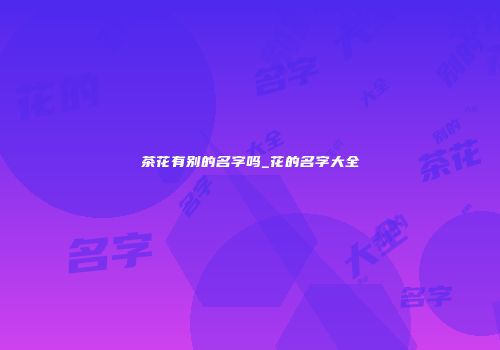 茶花有别的名字吗_花的名字大全