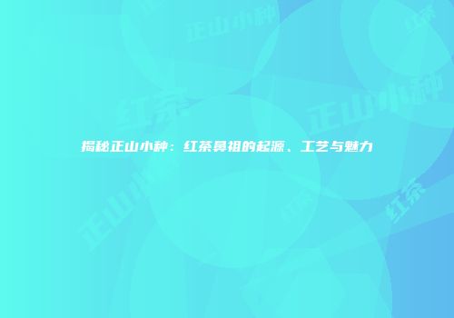 揭秘正山小种：红茶鼻祖的起源、工艺与魅力