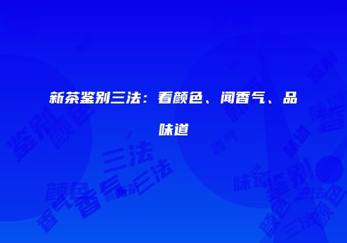 新茶鉴别三法：看颜色、闻香气、品味道
