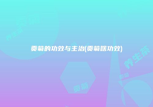 贡菊的功效与主治(贡菊啥功效)