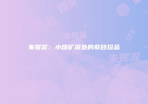 朱妮泥：小煤矿深处的紫砂珍品