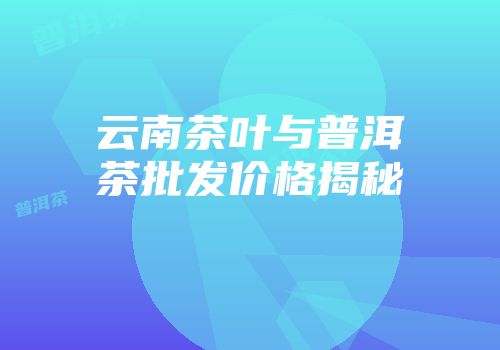 云南茶叶与普洱茶批发价格揭秘