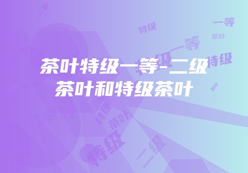 茶叶特级一等-二级茶叶和特级茶叶
