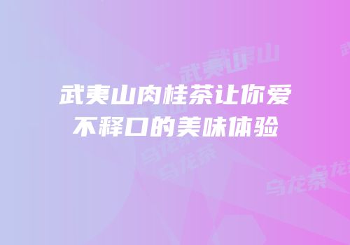 武夷山肉桂茶让你爱不释口的美味体验