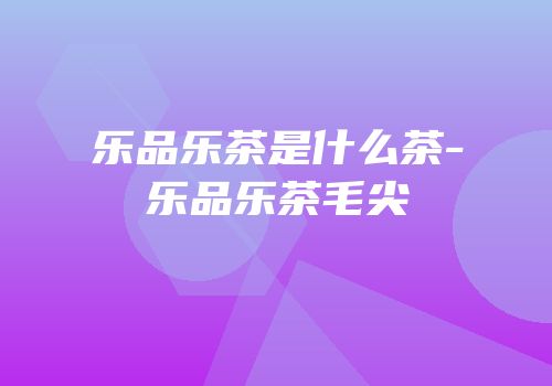 乐品乐茶是什么茶-乐品乐茶毛尖