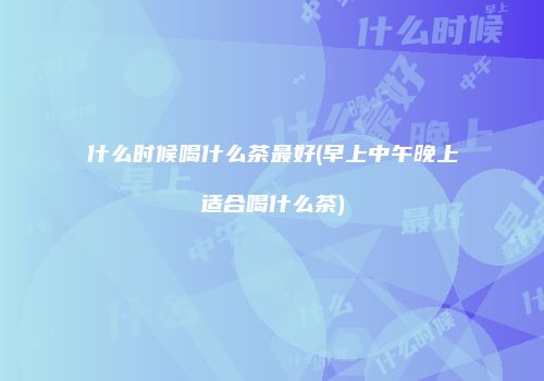 什么时候喝什么茶最好(早上中午晚上适合喝什么茶)