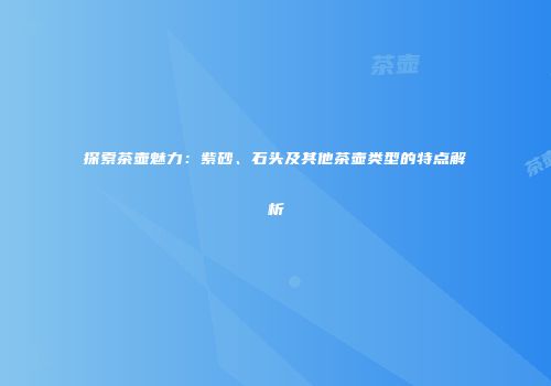探索茶壶魅力：紫砂、石头及其他茶壶类型的特点解析