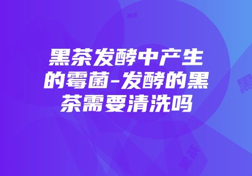 黑茶发酵中产生的霉菌-发酵的黑茶需要清洗吗