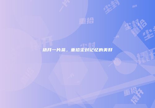 撬开一片茶，重拾尘封记忆的美好