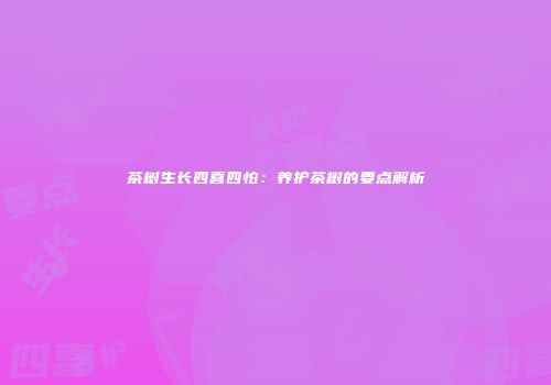 茶树生长四喜四怕：养护茶树的要点解析