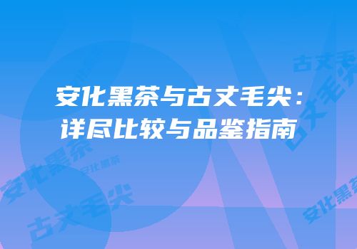 安化黑茶与古丈毛尖：详尽比较与品鉴指南