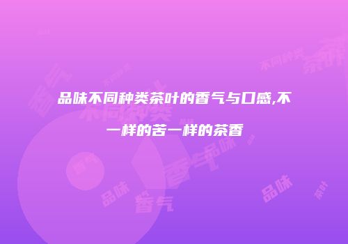 品味不同种类茶叶的香气与口感,不一样的苦一样的茶香