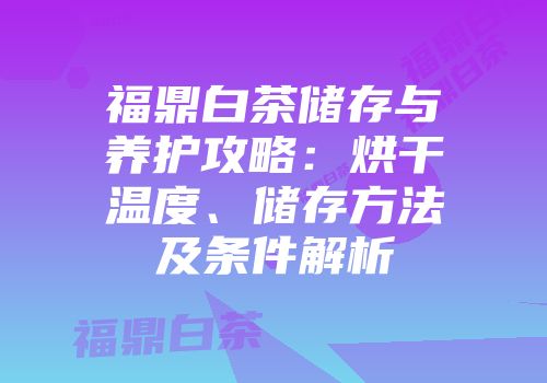福鼎白茶储存与养护攻略：烘干温度、储存方法及条件解析